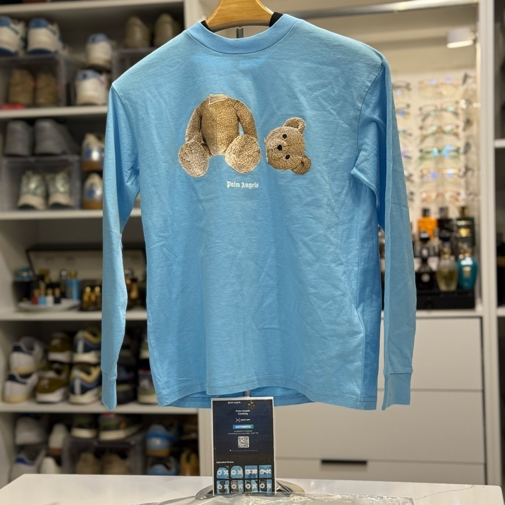 Palm Angels Blue Teddy Bear Graphic Shirt